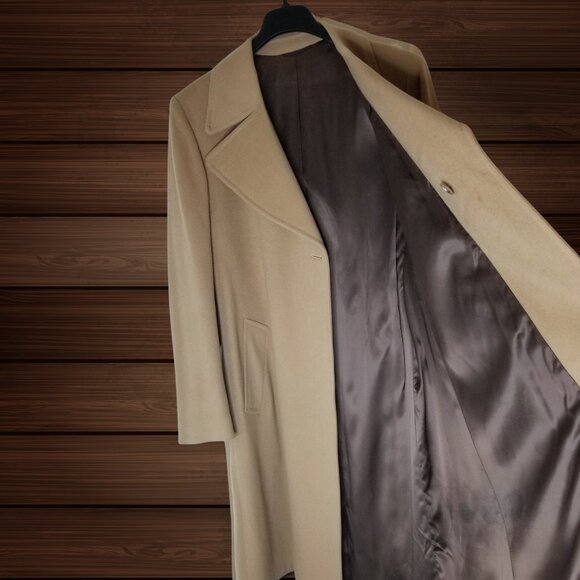 Foxwood Fashions Made in USA Beige 100% Wool Overcoat, Medium - Picture 7 of 14